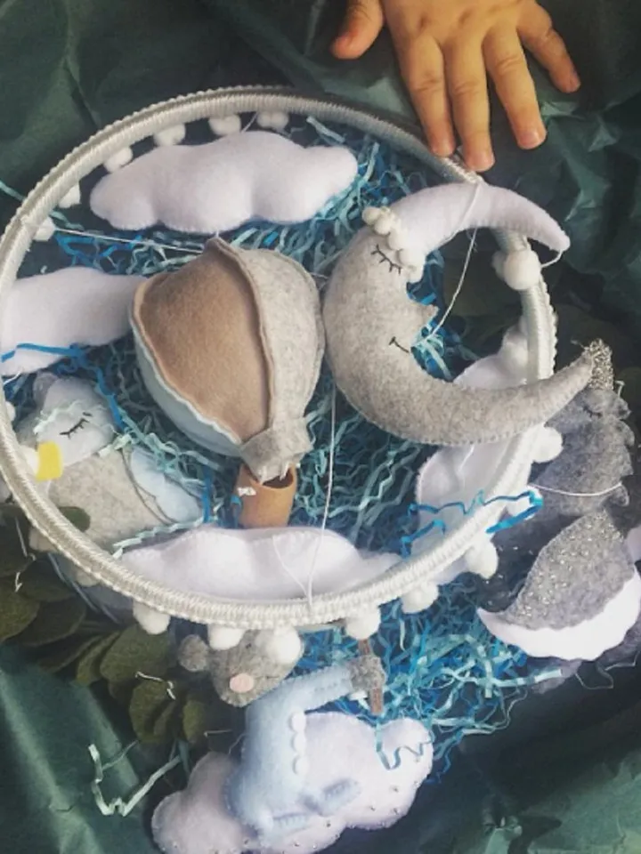 Unicorn baby mobile, crib mobile
