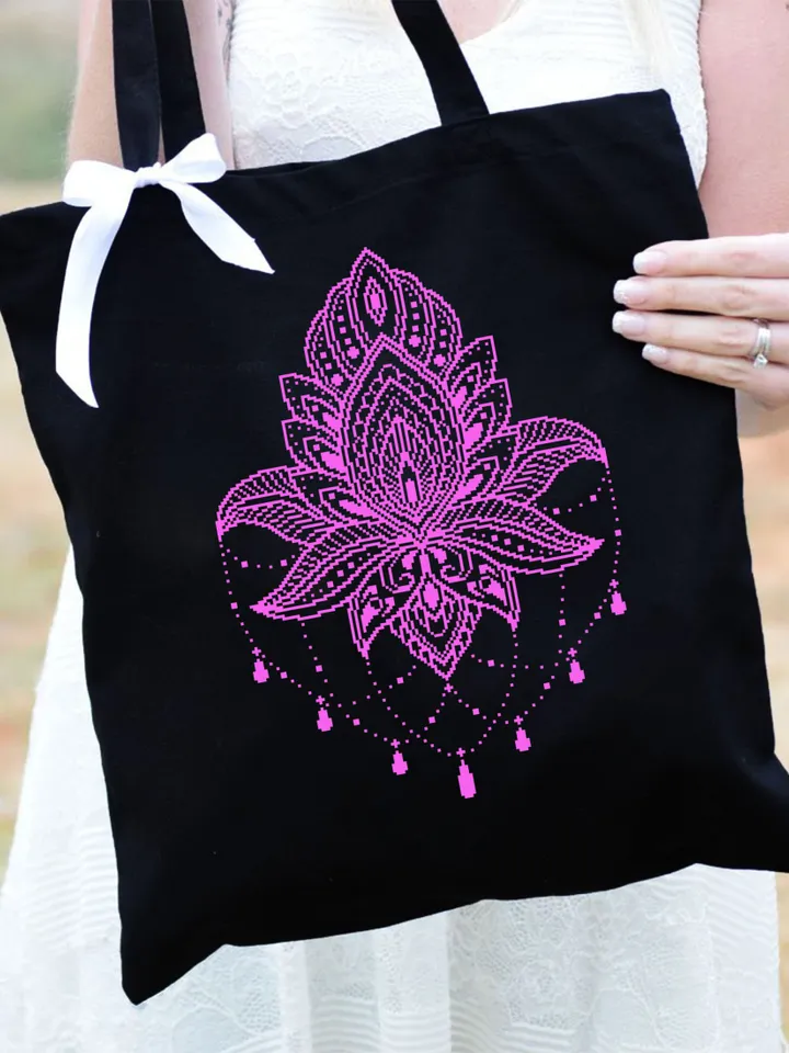 Lotus mandala cross stitch pattern PDF download Floral cross stitch chart, Lotus pattern digital PDF, Flower mandala embroidery #M147
