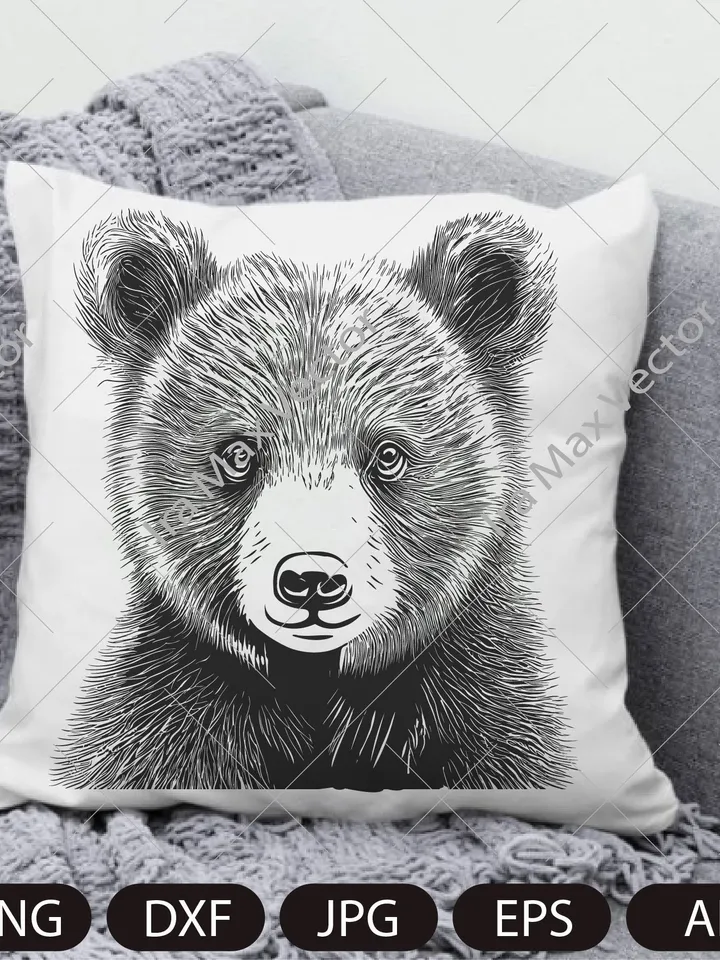 Baby bear svg, Bear cub face svg, Little bear, Nursery Decor, Safari African Animals, Bear Cub, Nursery Wall Art, Kids Printable Art