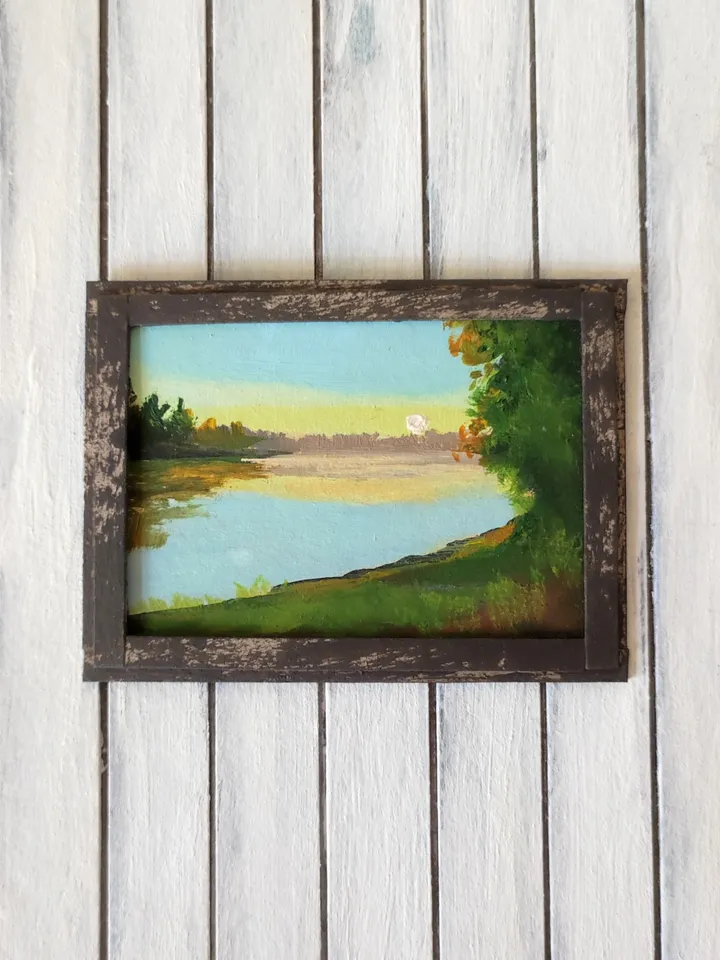 Set of Miniature Oil Paintings for Dollhouses Scale 1/6