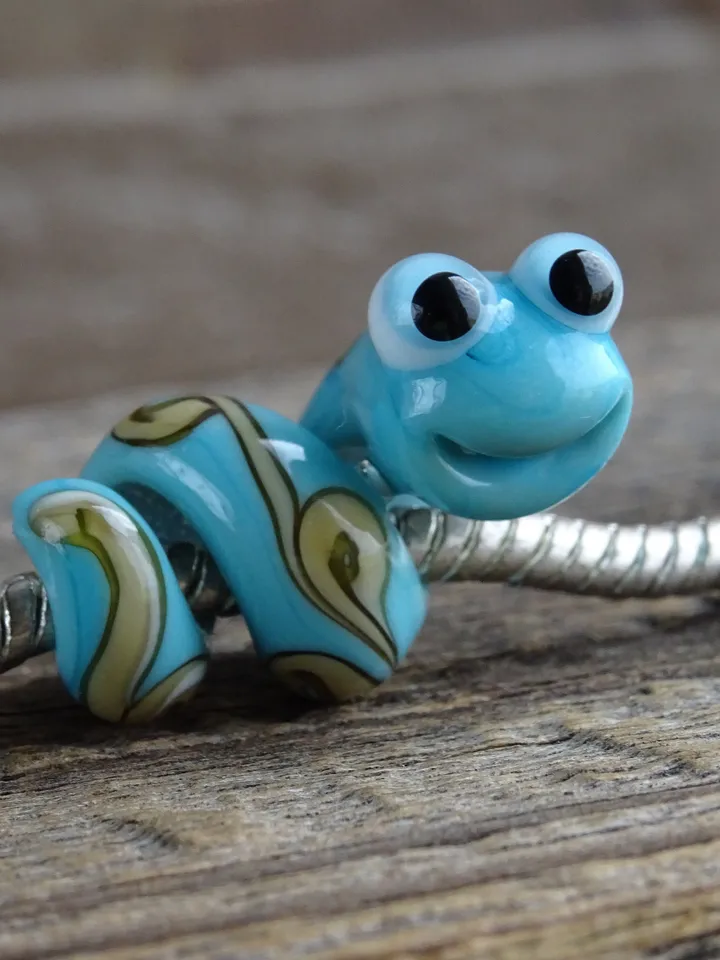 Snake beads Glass snake dread beads Large hole beads European beads European bracelet Snake Charm beads snake lampwork beads big hole bead