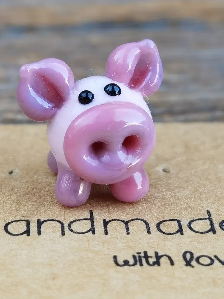 Pig figurine Pig miniature Tiny pig glass pig Tiny figurine Miniature animal