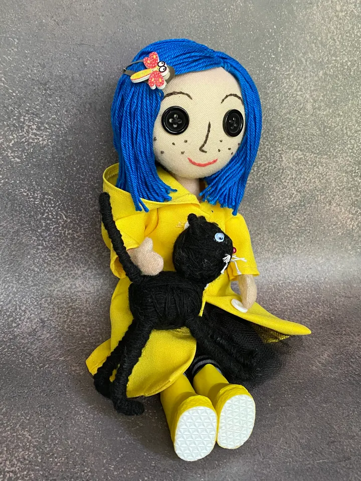 Coraline doll . Cloth doll . Beautiful doll . Handmade doll . Rag doll . Teenage girl gifts . Halloween doll . Coraline