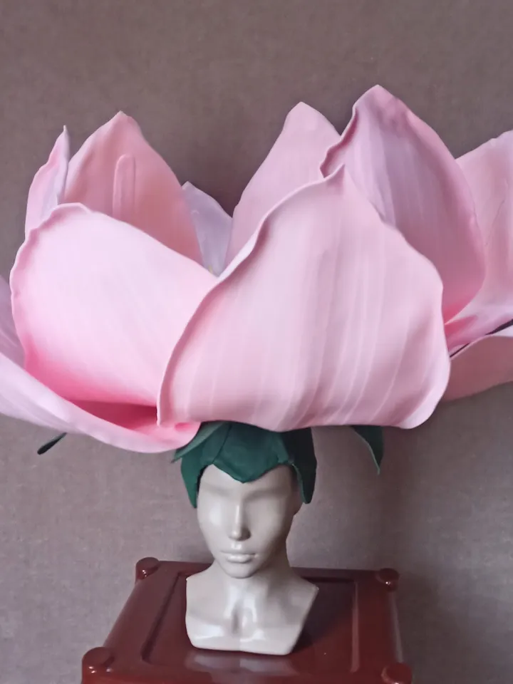 headdress, flower headdress, head flower, lotus, lotus headdress, party costume, futuristic headdress