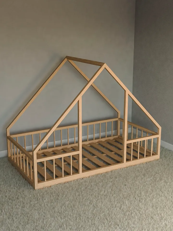 Montessori Floor House Bed Plan, Twin Size, PDF, DIY