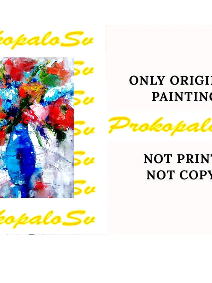 Peony Painting Poppy Original Art Impasto Oil Painting Flower Artwork Interior Painting Flower Rose Office Painting Peonies 16 x 12