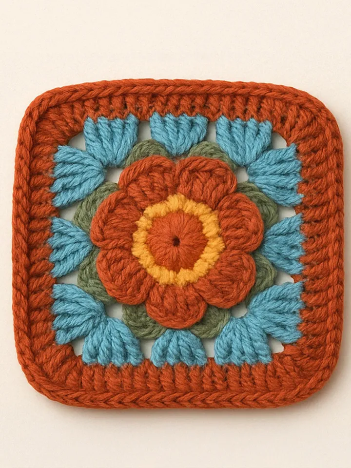 3D Granny Square Crochet Pattern for Baby Blanket & Pillow | Easy Crochet Square DIY Pattern for Beginners