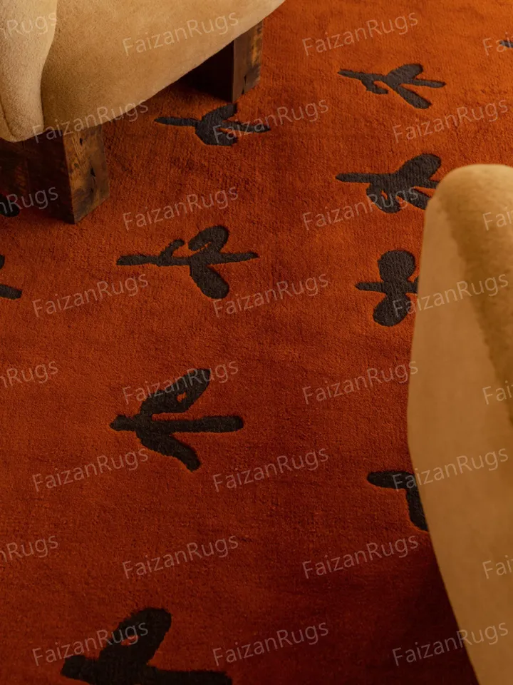 Buy 8x10 Anthropology Rugs I Home & Living I Floor Rugs l Home Decor l Hand Tufted Rugs l New Shape Carpet l Red Black Color in NZ Wool Rug