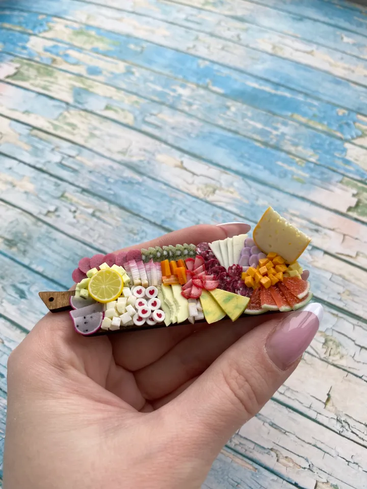 Magnet Miniature Charcuterie Board Cheese and Lemon