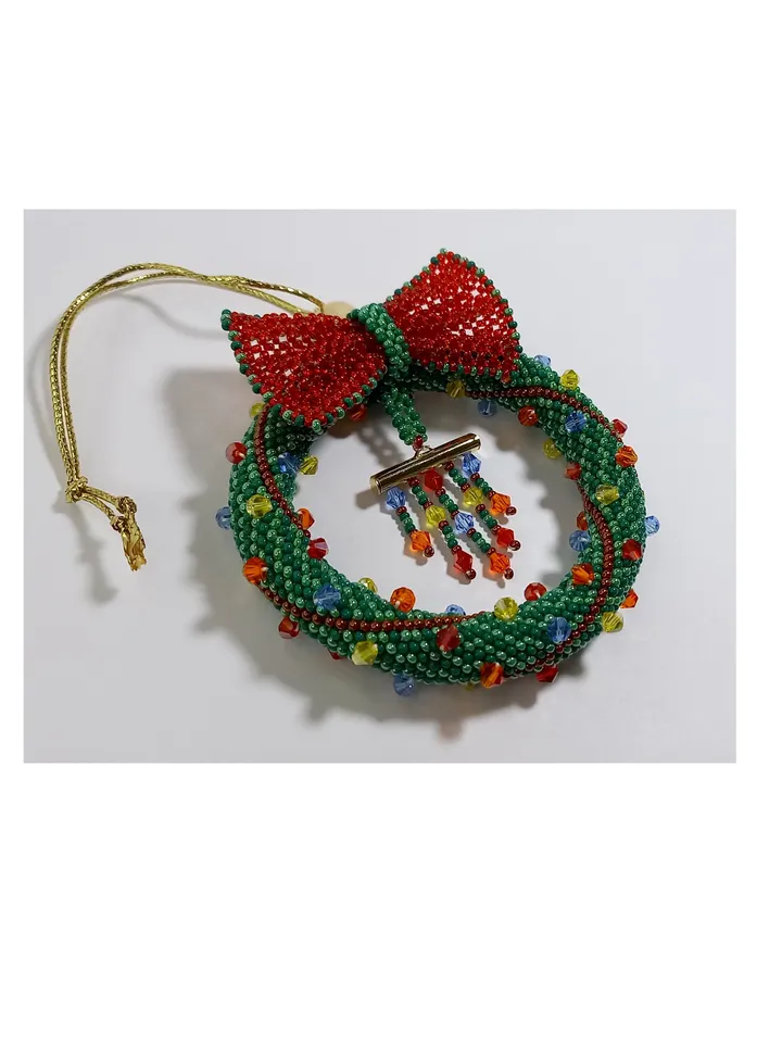 Tutorial Beading - Christmas tree decoration or New Year's decor for home-office. Instant Download, PDF