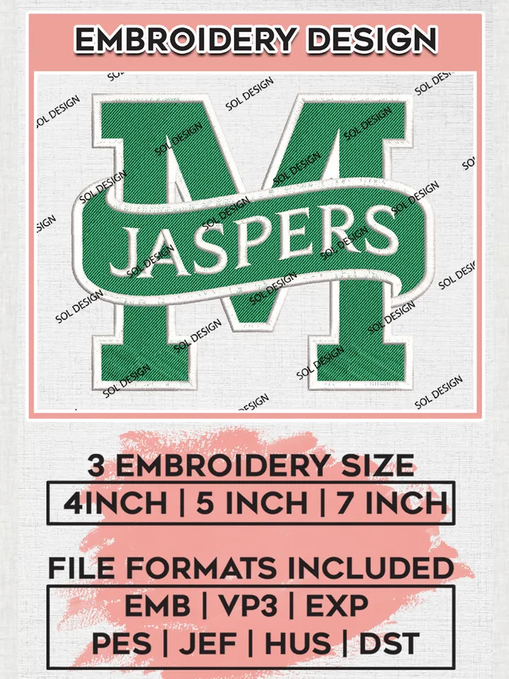 Manhattan Jaspers Logo Machine Embroidery Design, NCAA Manhattan Jaspers Embroidery Design Design files, NCAA Embroidery Designs, NCAA Machine Embroidery Designs, Digital Download