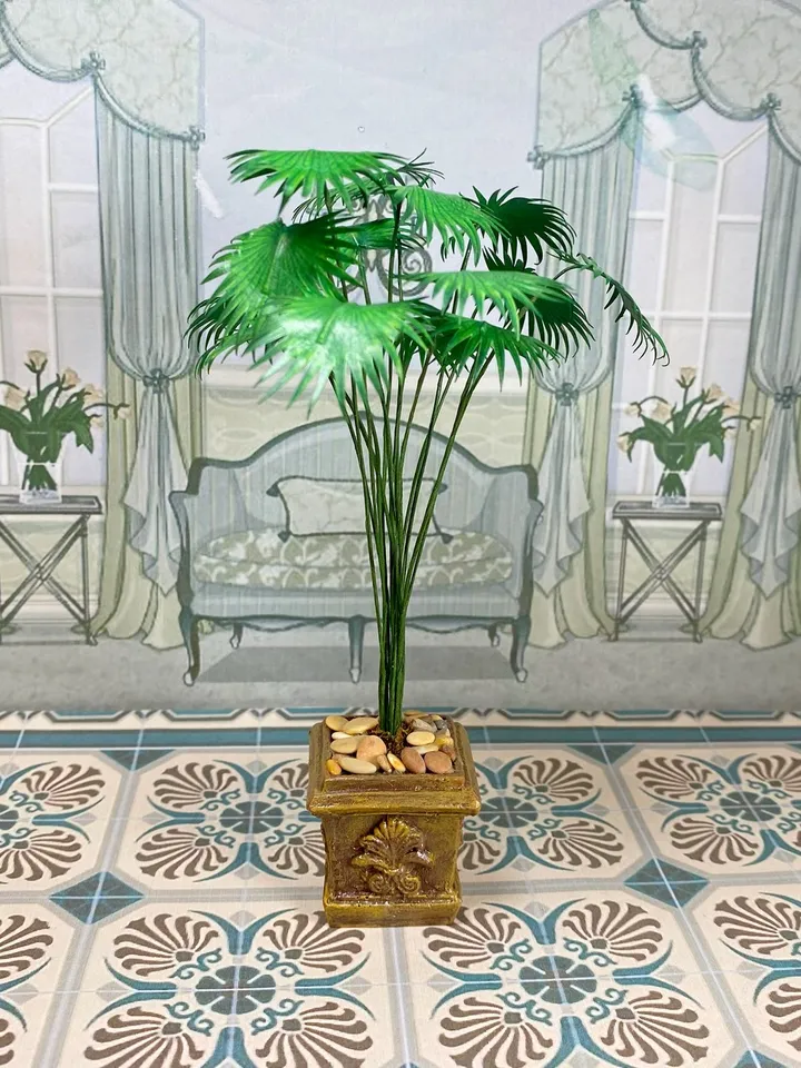 Palm tree for dollhouse. 1:12. Handmade. Dollhouse miniature. Plant for doll.
