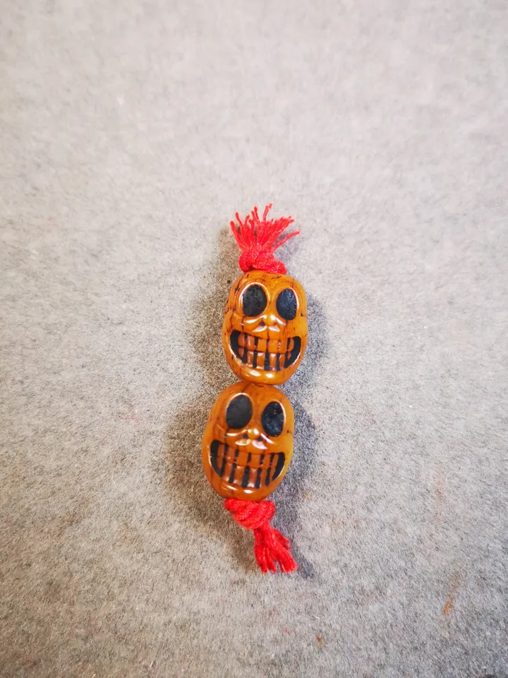 Gandhanra Tibetan Yak Bone Carved Skull Sītavana Beads for Prayer Beads,Mala Necklace Accessories