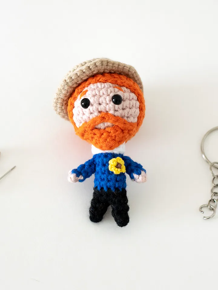 Artist Vincent van Gogh doll gift idea for creative people, crochet art toy, van Gogh figurine exclusive handmade gift