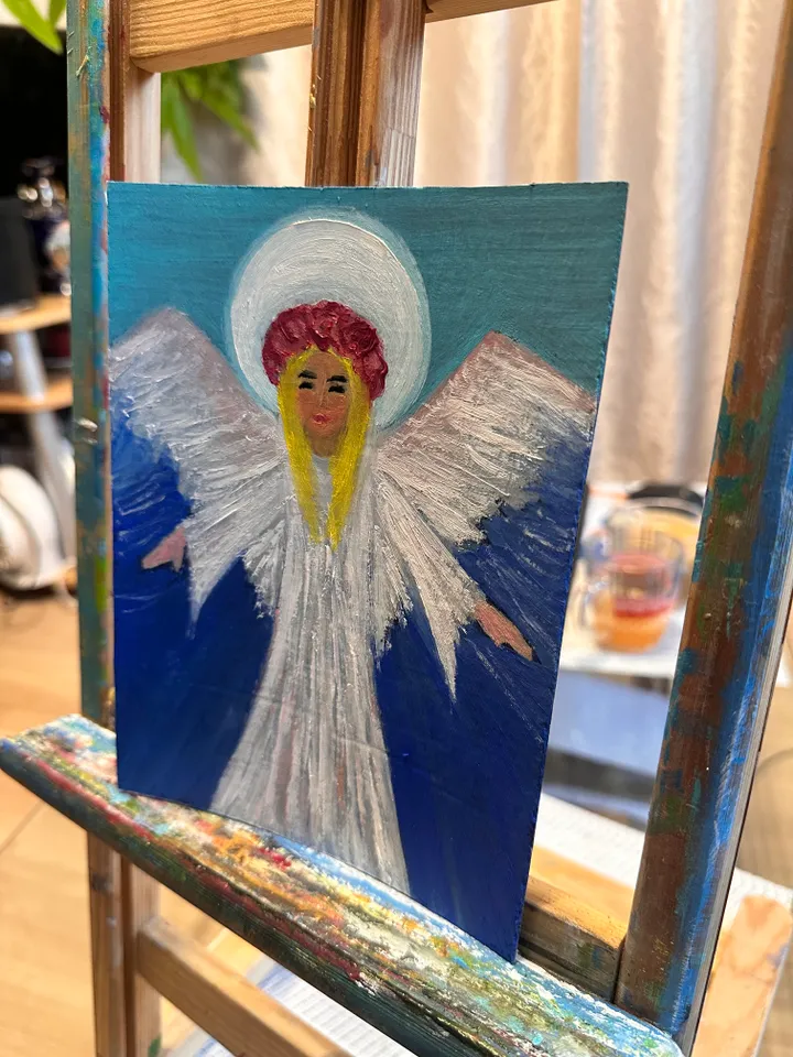 Oil Painting Flying Angel Girl
Angel Figurative Portrait People Impressionism Cardboard 20 cmx15 cm 8x6 inches Miniature Wall Decor