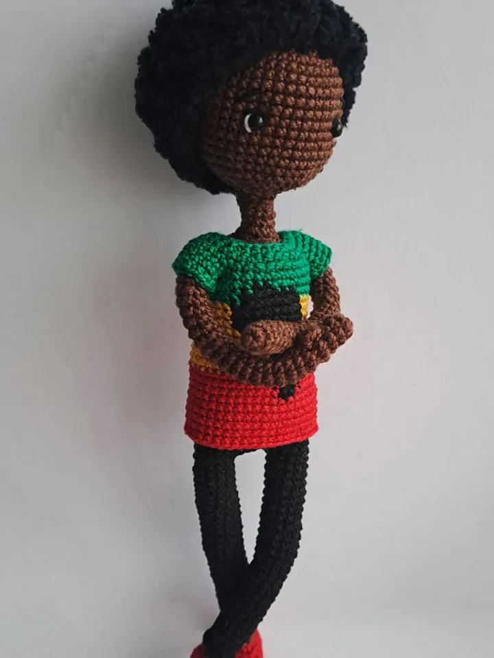 African doll pattern. African boy doll. Crochet african doll. Male african doll