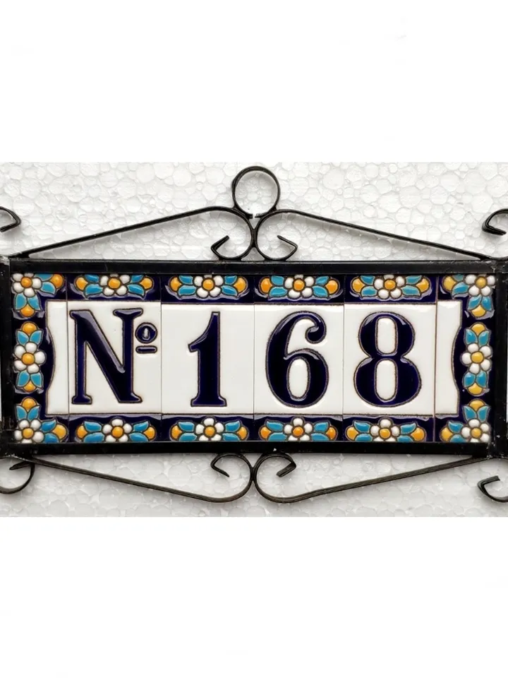 Ceramic letters and numbers 7.5cm. (3") for the wall - Hand-glazed in Spain - "ARTECER-Azul" models - Ceramic letters number -