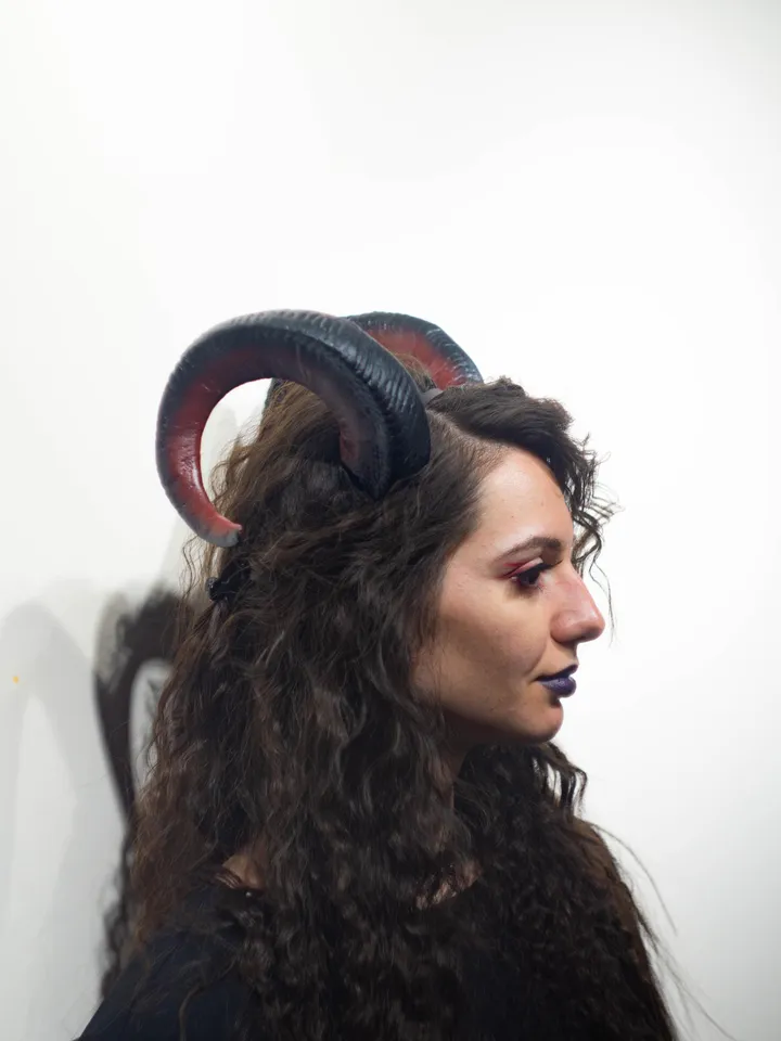 Ram Horns, Horns Headband, Twisted Ram Horns Headpiece for Halloween or Photoshoot, Realistic Fantasy Cosplay Horns