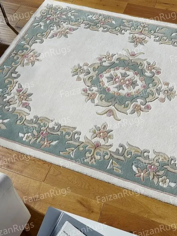 Buy Premium Abushan Rug Hand Tufted Floral Rug Handmade Wool Carving Rug Large Area Home Rug for Living Dining Bedroom 10x10 8x10 9x12 10x14