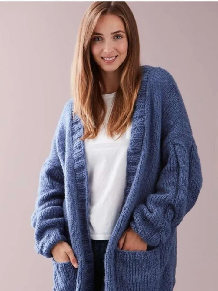 Cardigan knitting pattern, long cardigan, chunky cardigan pattern, women ladies cardigan pdf