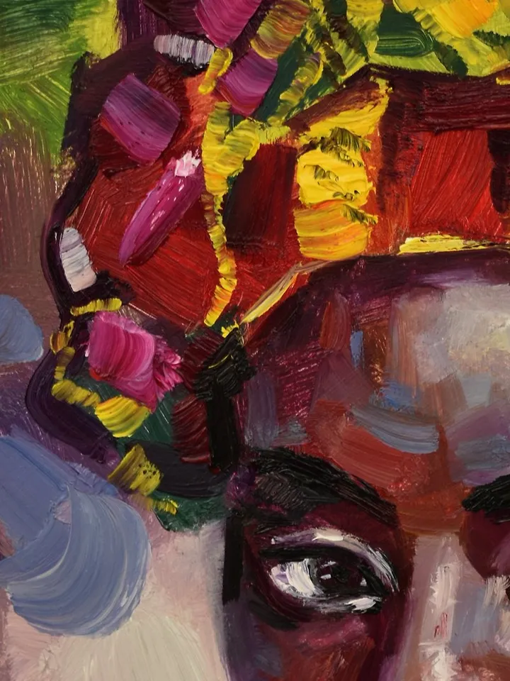 African American Woman 油畫原作 Original Painting Portrait Woman Oil Artwork