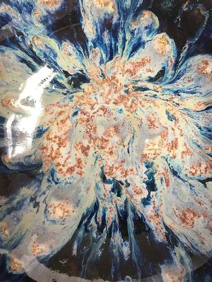 Galaxy Vincent van Gogh Dripping Crystals Glaze Ceramic Bowl