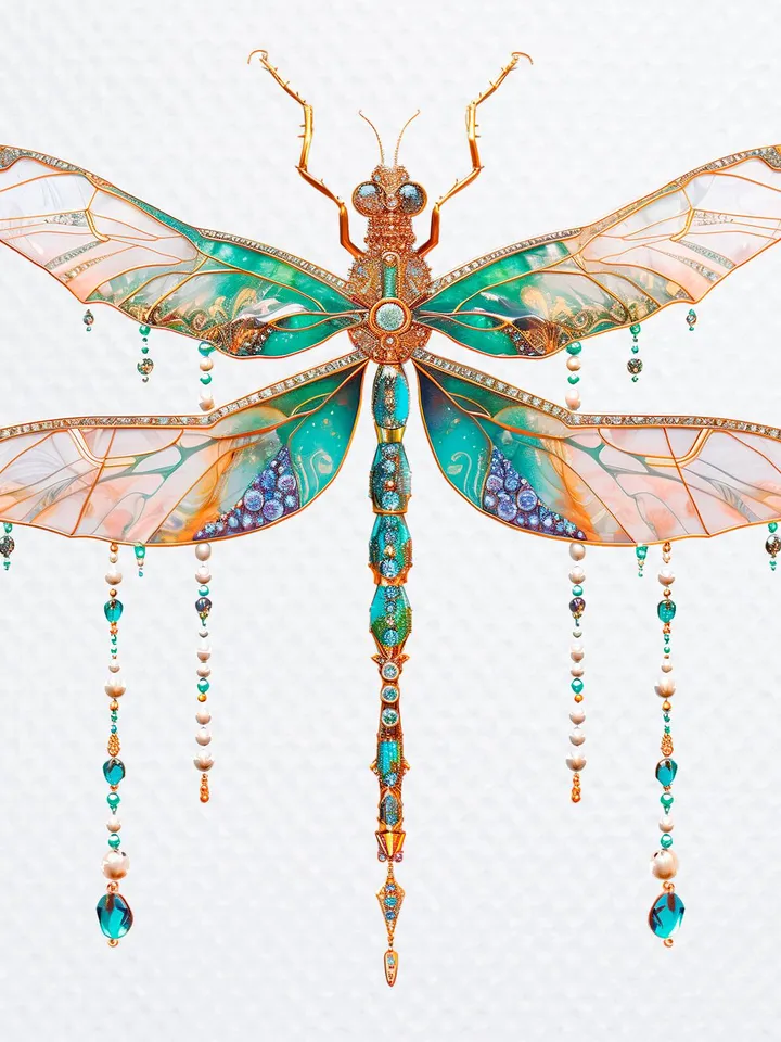 14 Jewelled Dragonfly PNG Bundle, Gemstones Printable Watercolor clipart for sublimation, High Quality PNG, Digital  Paper craft, journaling