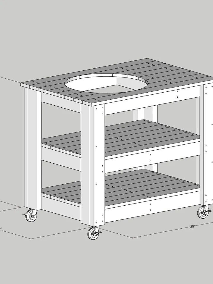 DIY Big Green Egg Compact Table Plans, PDF