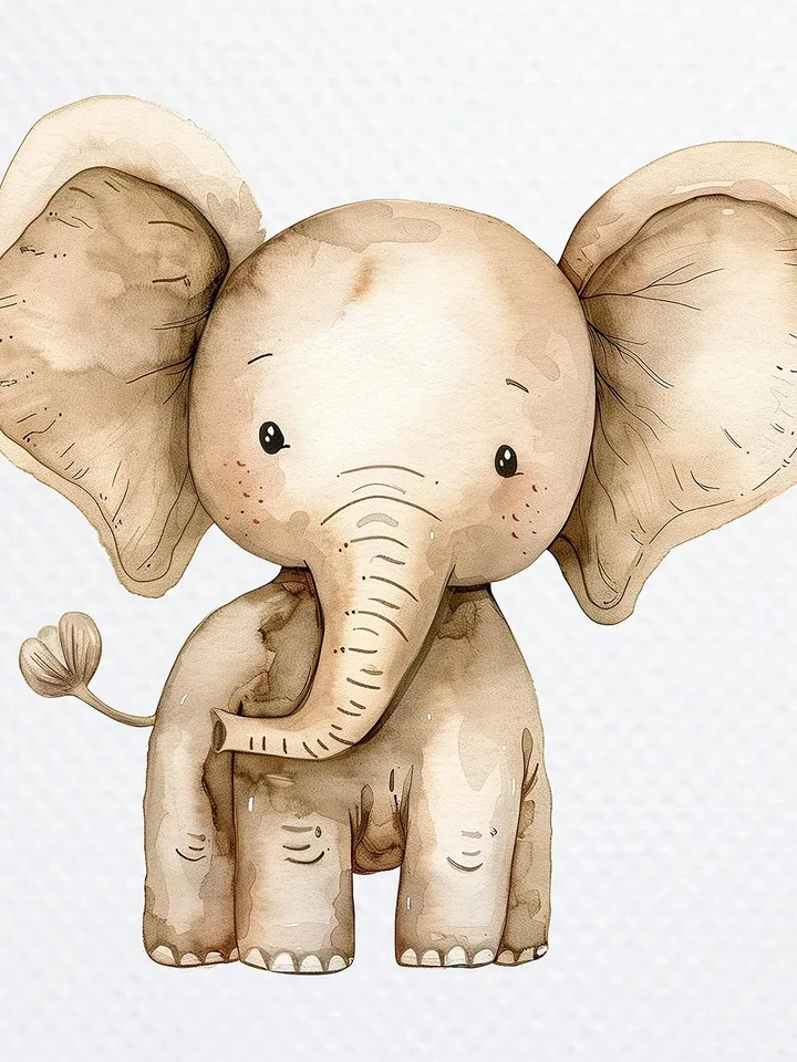 18 Cartoon Elephant PNG Bundle, Baby Elephant Printable Watercolor clipart for sublimation, Digital download, Paper craft, junk journal