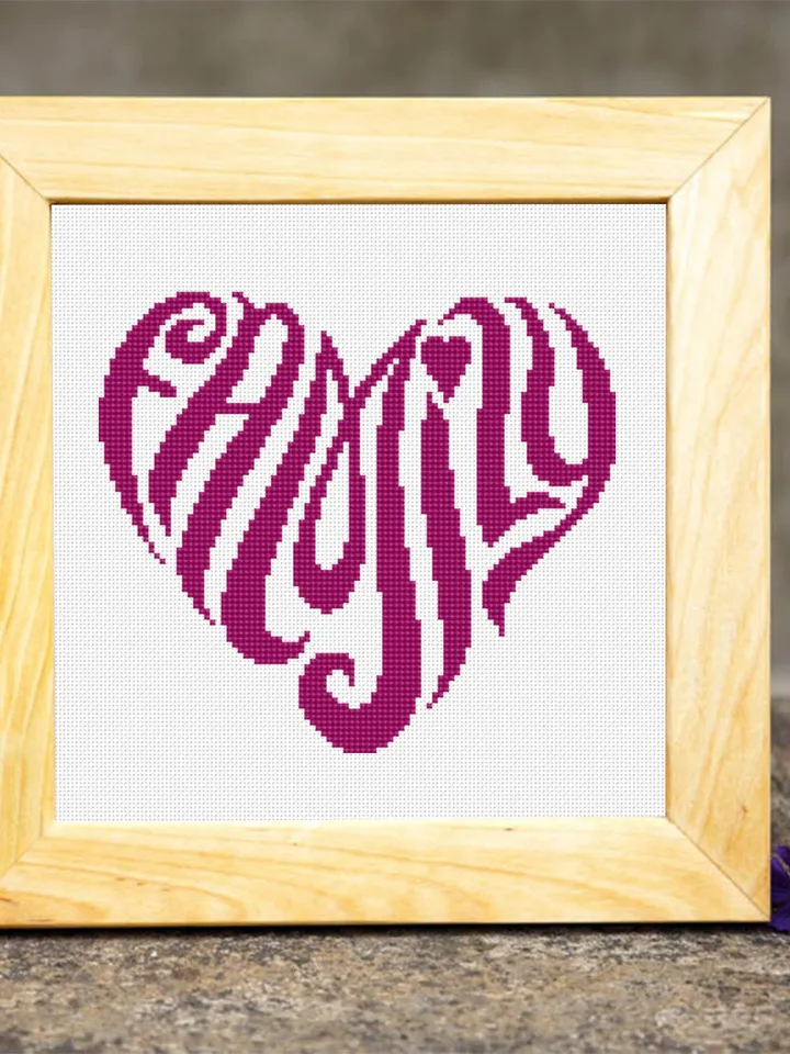 Heart cross stitch pattern download PDF, Valentine's day hand embroidery PDF, Heart ornament cross stitch chart, Quick beginner stitch #V6