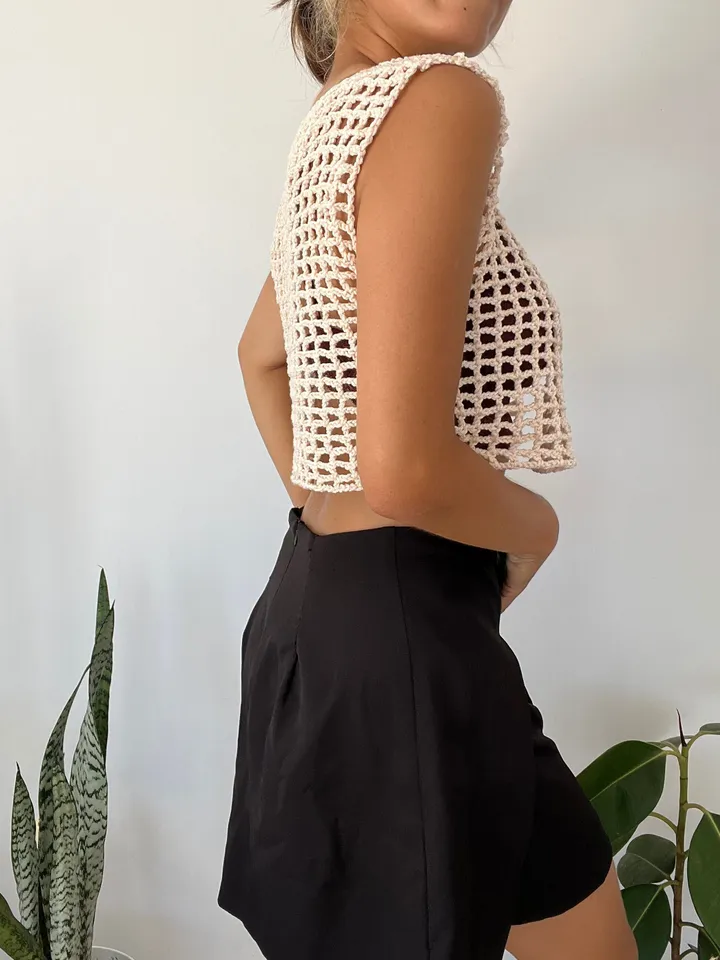 Mesh top, crochet pattern mesh top, crochet mesh vest, summer top , beginner top pattern PDF
