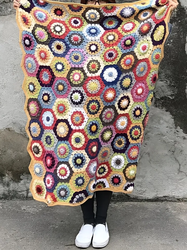 Hexagon blanket crochet pattern, baby blanket , throw blanket crochet pattern pdf