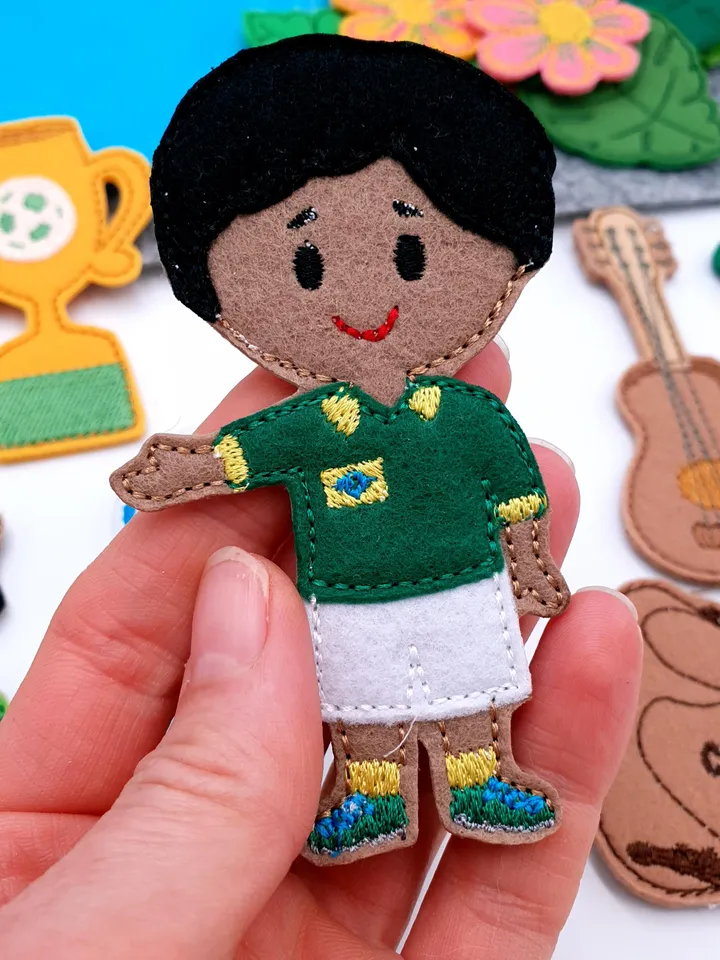 Digital Countries Brazil Embroidery - Baby Shower Gift - DIY Project