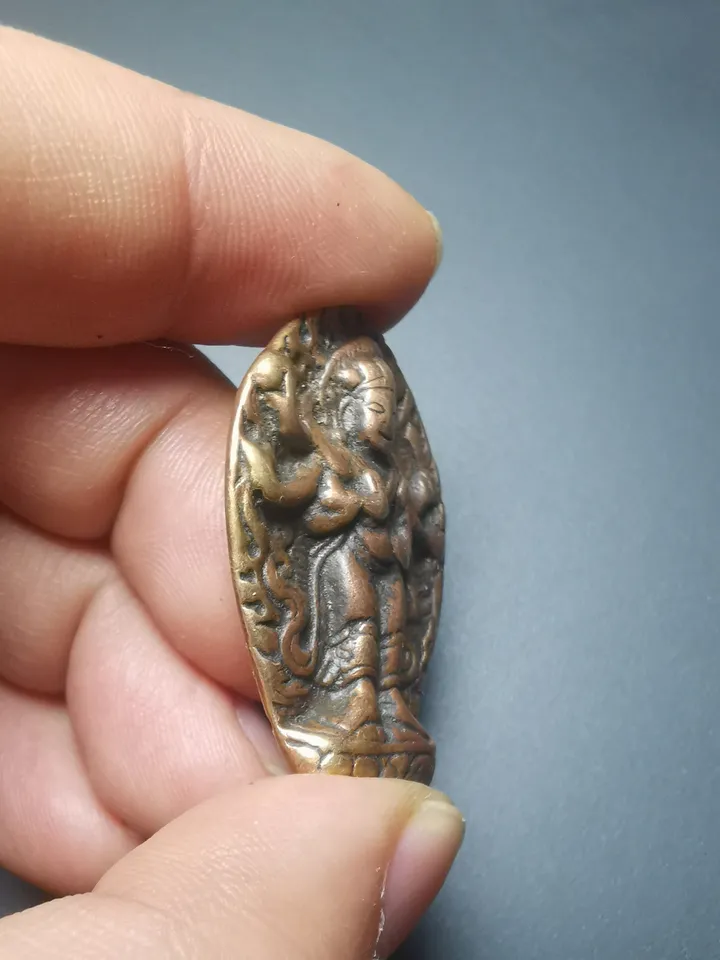 Gandhanra Handmade Thokcha Pendant,Six-armed Manjusri,Wisdom Buddha,Tibetan Budhist Protective Amulet
