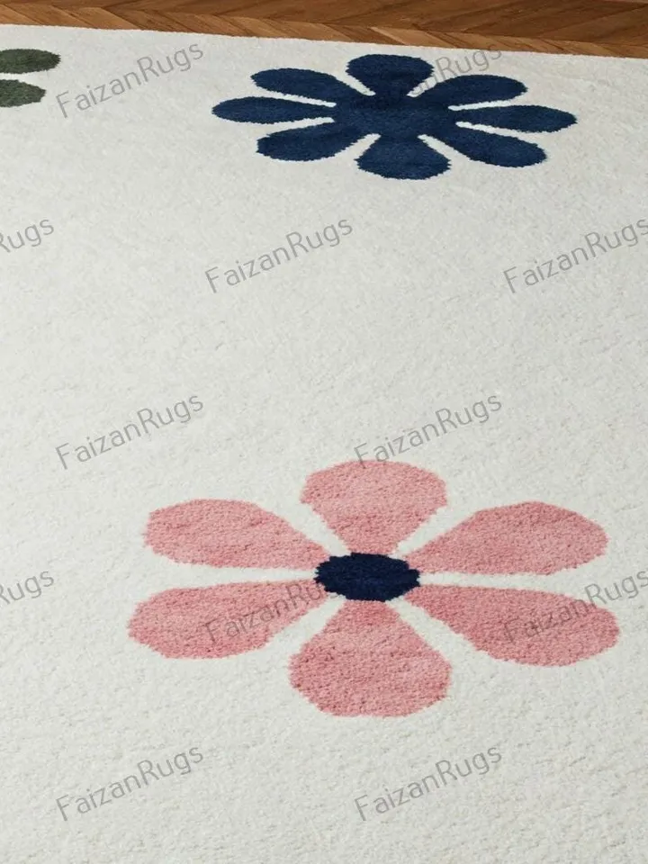 8x10,White,Red,Pink,Floral rug,multi size,8x10,9x12,10x14,Handmade,area rug,Wool rug,Living room,Dining room,kids room,pink for home décor.