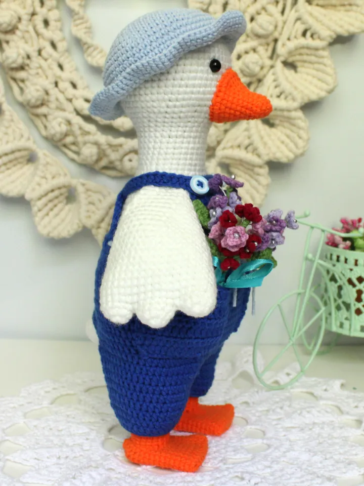Goose crochet pattern PDF in English Amigurumi toy garden goose crochet tutorial