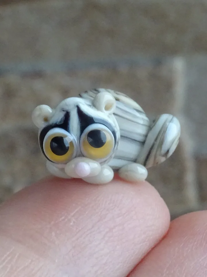 GLASS FIGURINES Lori lemur figurine Tiny lemur gifts miniature lemur decor Blown glass art sugar opossum ornaments Miniature lemur
