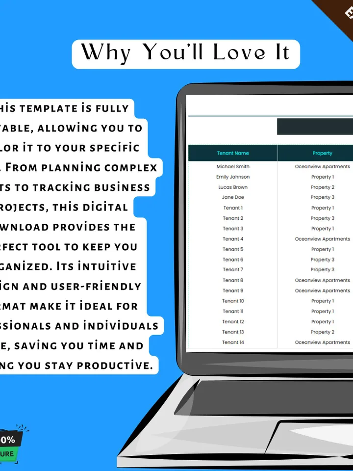 Lease Agreement Tracker Template, Editable Google Sheets, Rental Agreement Management, Property Lease Tracker