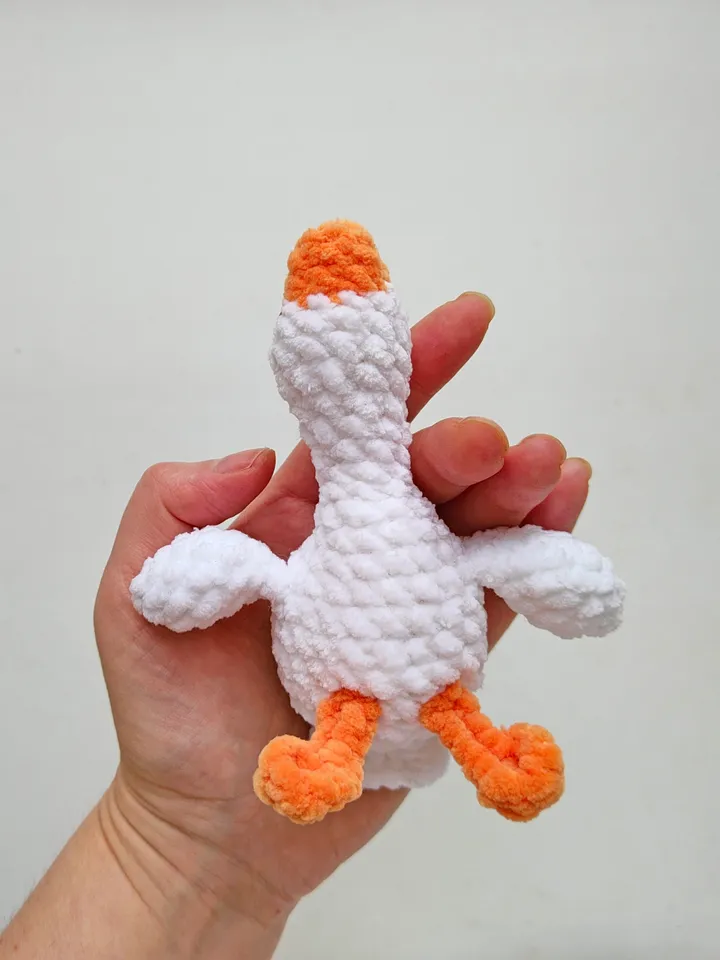 White plush toy goose Handmade
