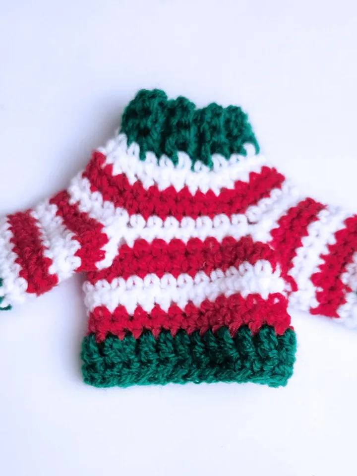 Sweater and Hat Crochet Pattern: Christmas Elf on The Shelf Holiday outfit and video tutorial