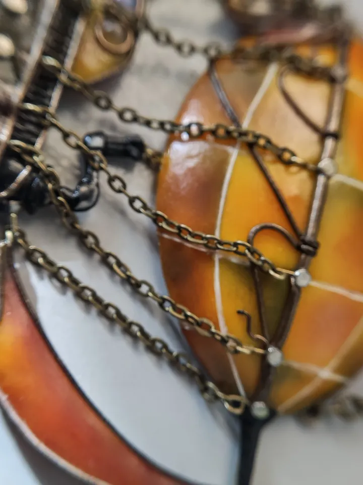 Air balloon jewelry, Fairy Necklace , Fantasy Necklace, Bib Necklace , Ship Necklace, Ship Ornament, Hot Air Balloon
