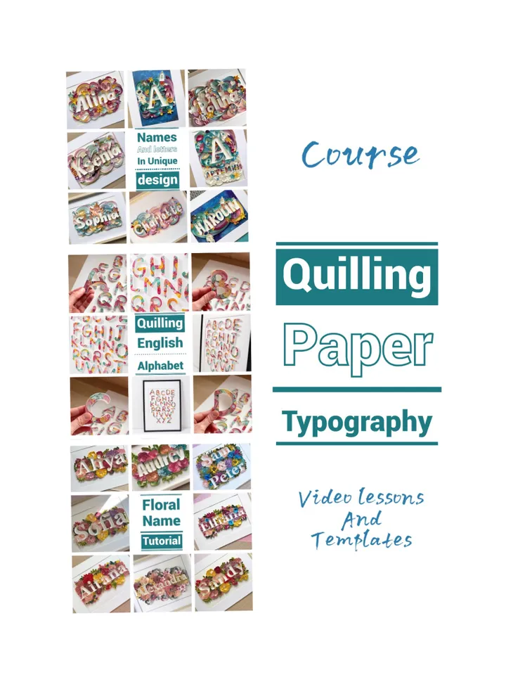 Course QUILLING Paper TYPOGRAPHY | How to make names and letters