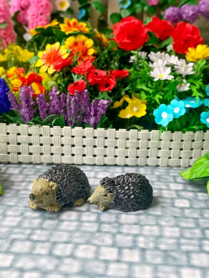 Hedgehogs for the puppet garden. Doll miniature 1:12. Toy for a doll.Accessories for a dollhouse.