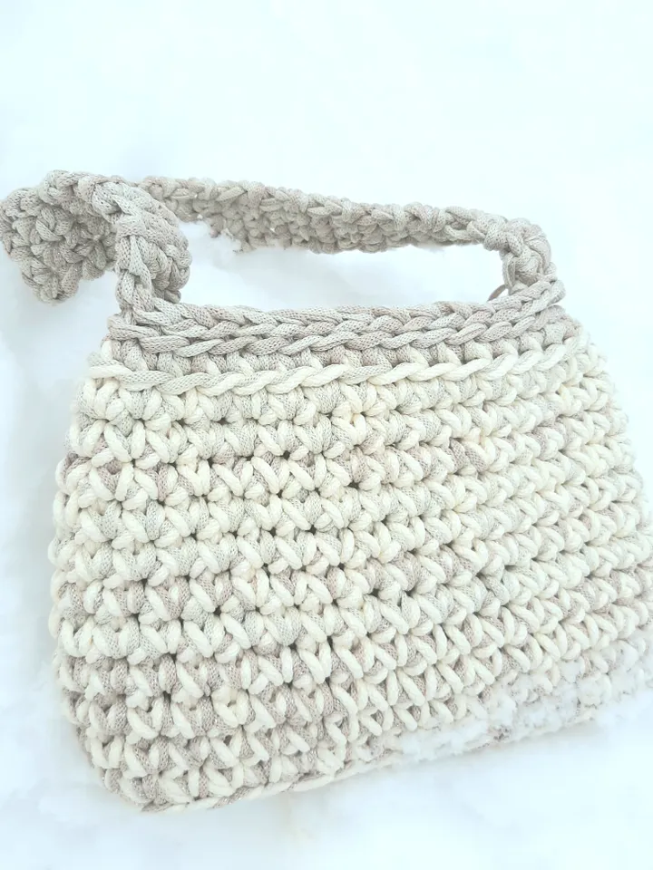 Crochet white Sequined Bag