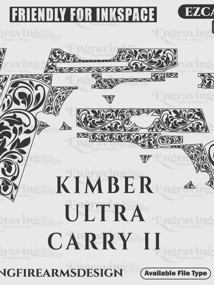 Engraving Firearms Design Kimber Ultra Carry ii Scroll Design Svg