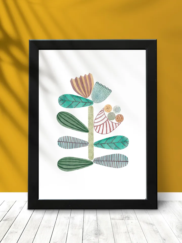 Illustration Watercolor Geometry Plant Art print