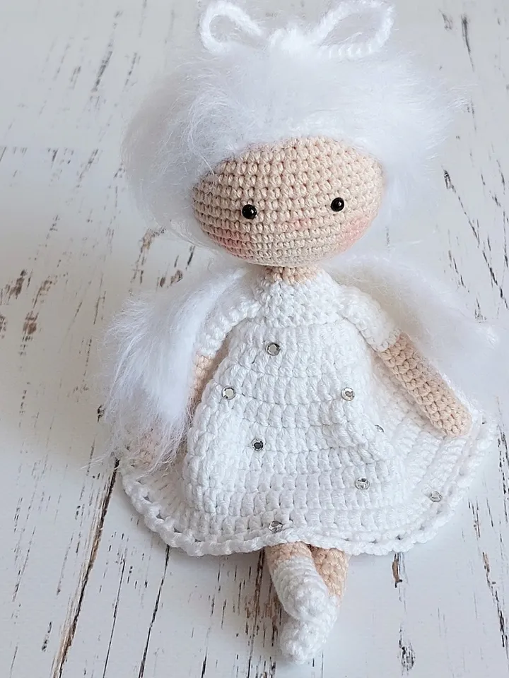Crochet pattern of dolls in English. Angel doll. Pattern doll. Crochet pattern doll. Tutorial doll. Pattern crochet doll