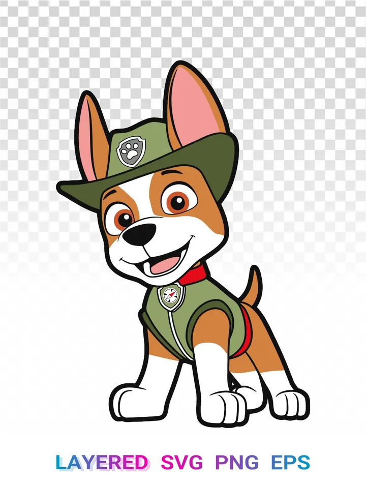 Tracker Paw Patrol PNG SVG, Chihuahua Cricut, Layered