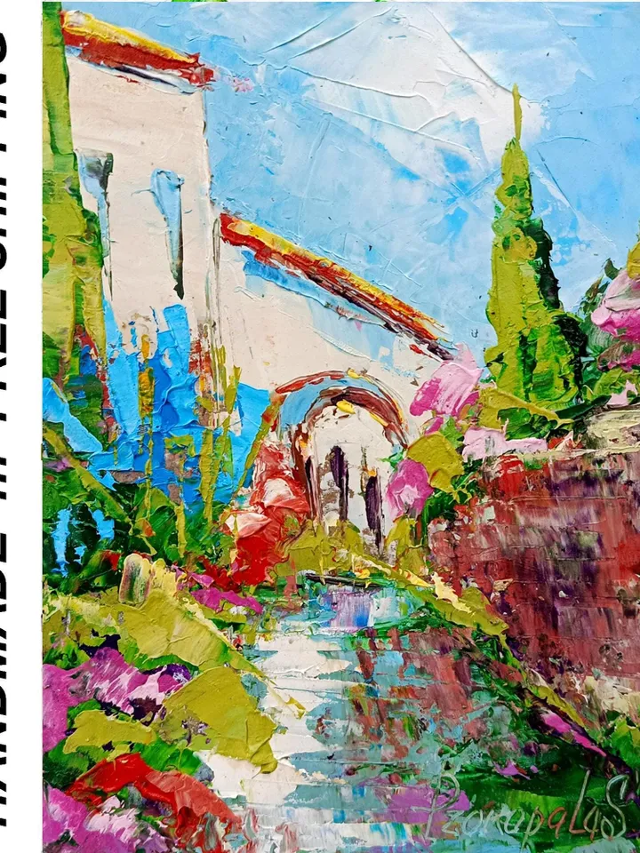 Positano Oil Painting Amalfi Coast Original Art Italy Seascape Impasto Artwork Travel Gifts 7x5 in