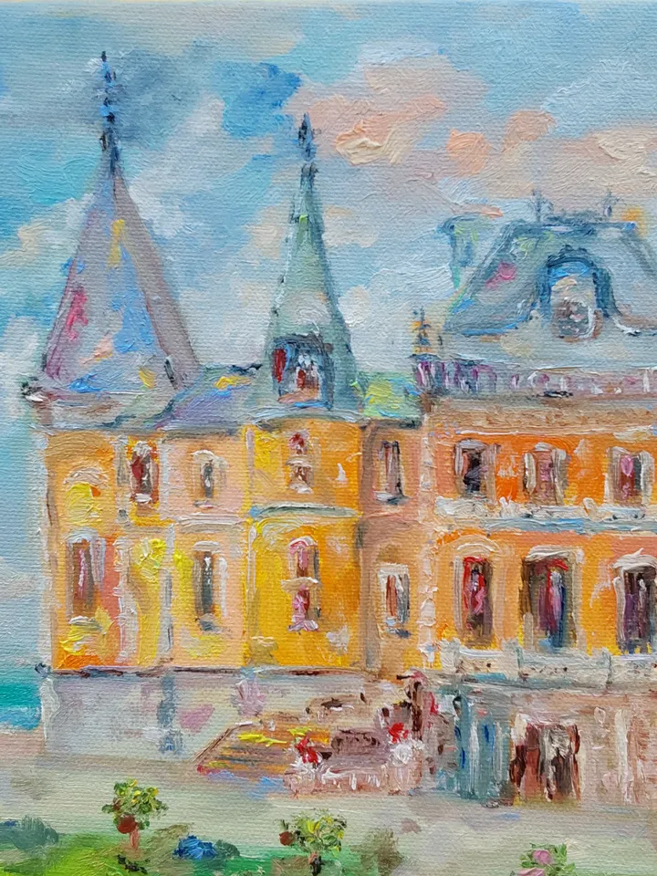 Oil painting on canvas "Massandra Palace" 40x30cm (16x12 inch)